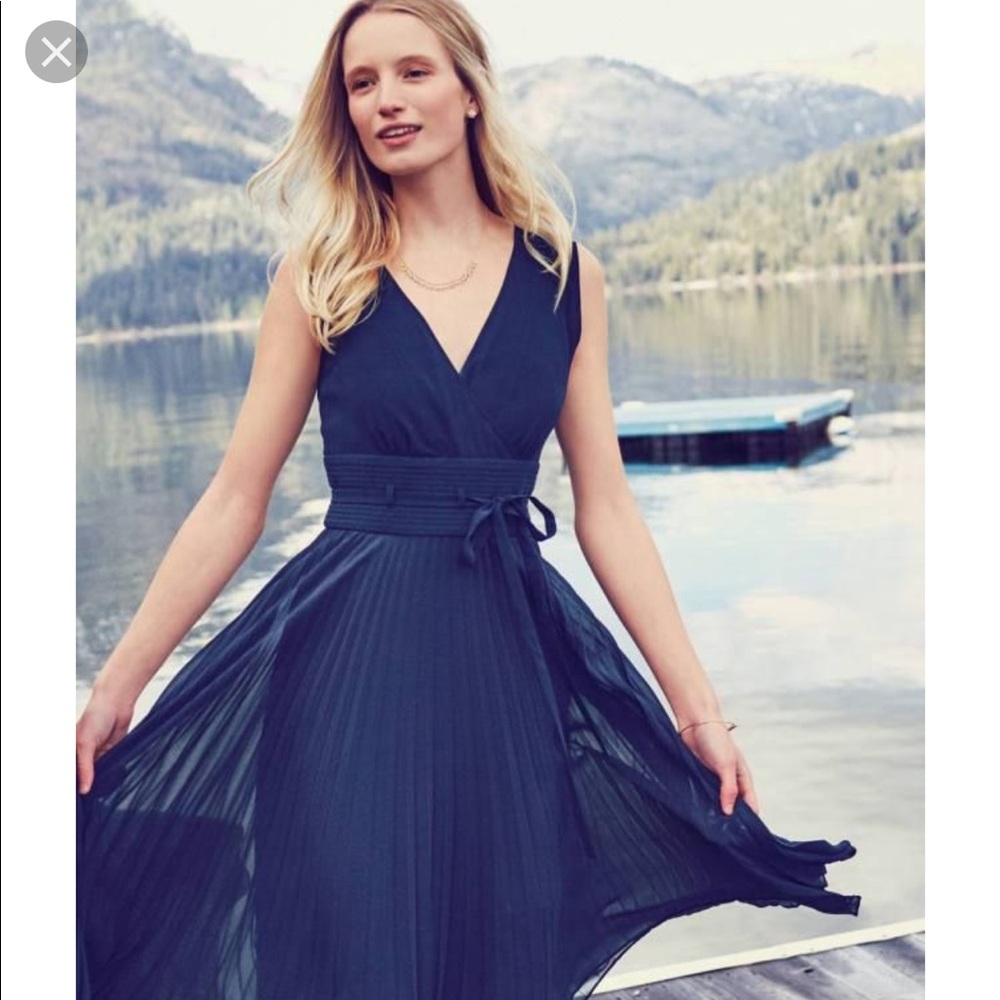 NWT Leifsdottir Anthropologie Blue Silk Dress sz 4